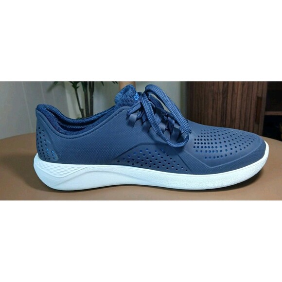 Men's Size 8 Crocs LiteRide Navy Blue Sneakers White Soles Comfort Walking Work. - Picture 4 of 16